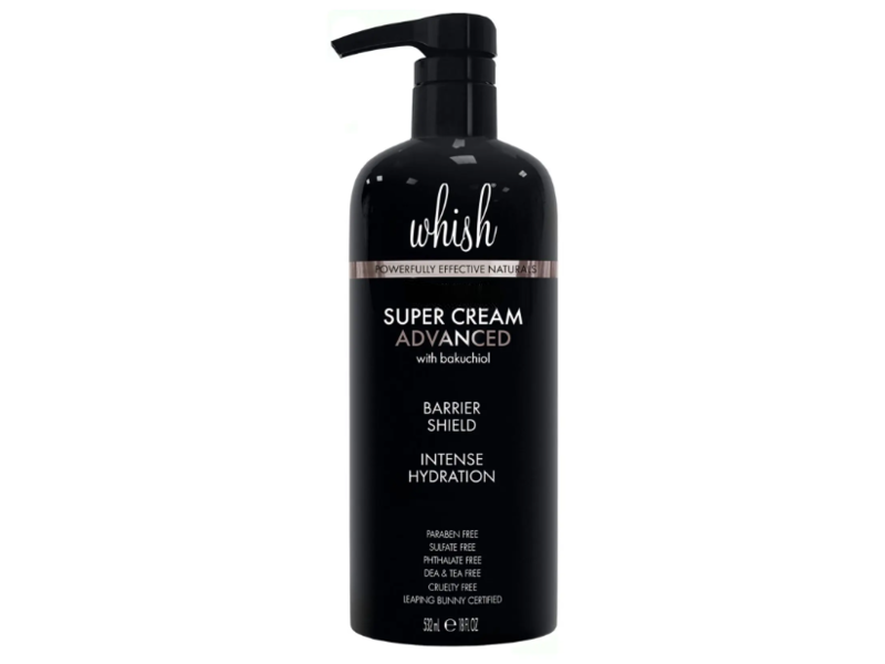 Whish Super Cream Advanced Barrier Shield, Cashmere Vanilla, Bakuchiol, 9 fl oz/266 mL