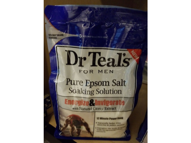 Dr Teal's Pure Epsom Salt For Men, Energize & Invigorate, 1.36 kg
