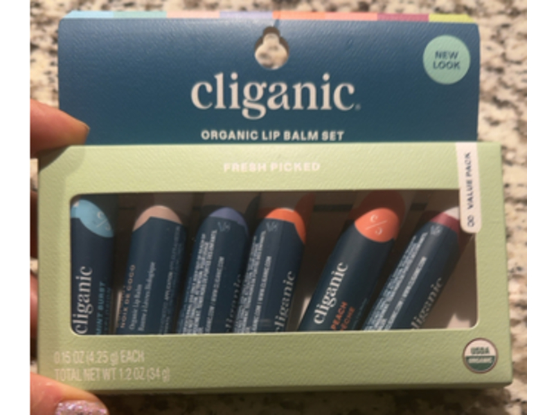 Cliganic Fresh Picked Organic Lip Balm Set, 1.2 oz/34 g, 8 Count