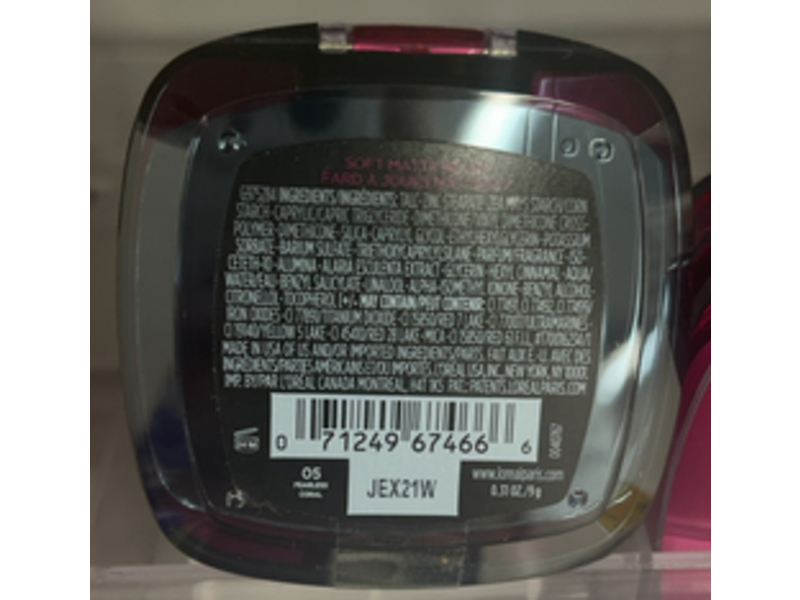 L'Oreal Paris Infallible Up to 24H Fresh Wear Soft Matte Blush, Fearless Coral 05, 0.31 oz/9 g