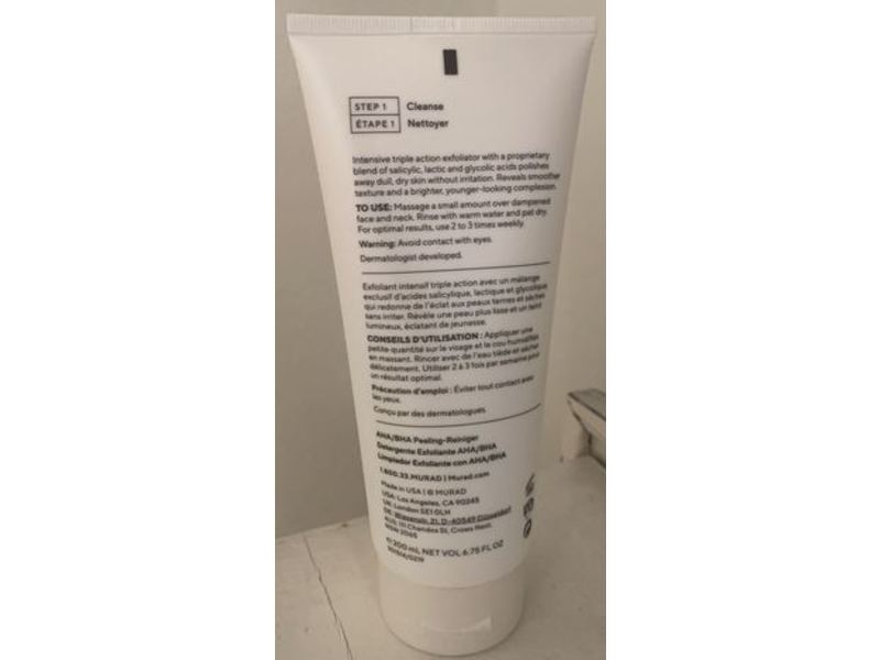 Murad AHA/BHA Exfoliating Cleanser, 6.75 fl oz/200 mL