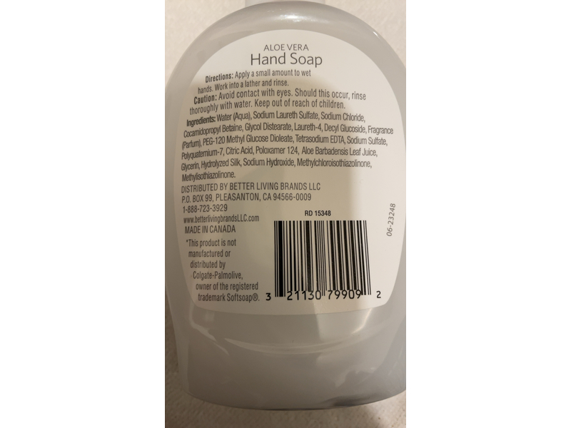 Signature Care Moisturizing Hand Soap, Aloe Vera, 7.5 fl oz/222 mL