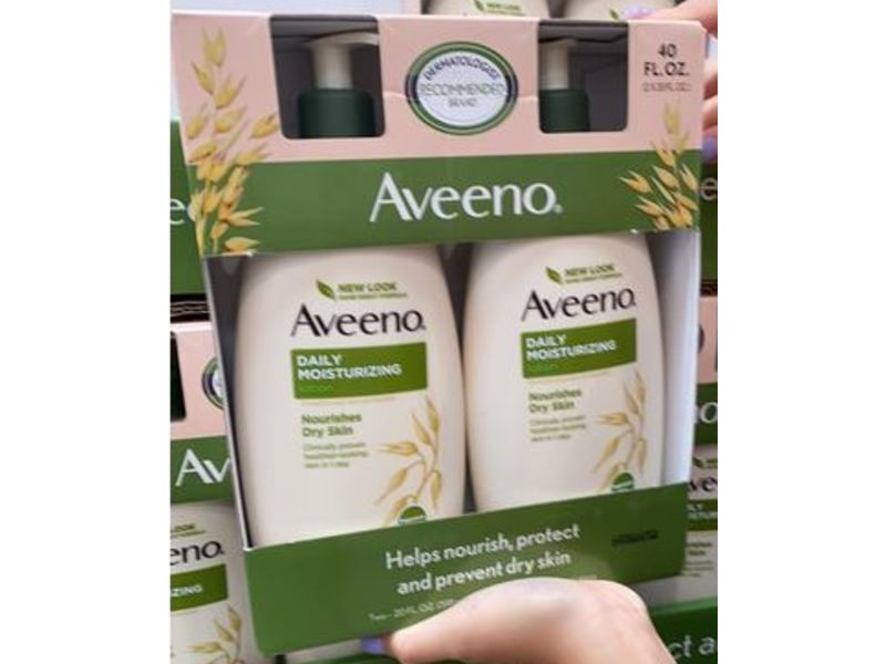 Aveeno Daily Moisturizing Lotion, 20 fl oz/591 mL, Pack Of 2