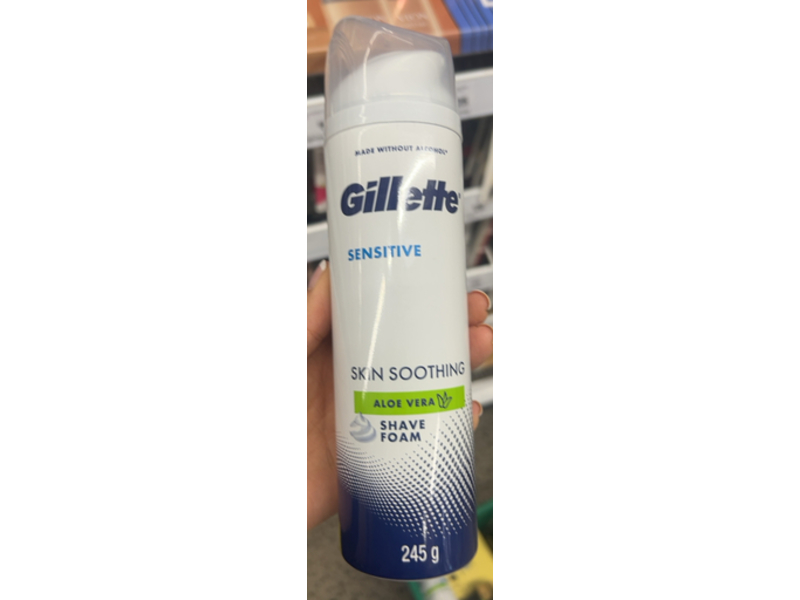 Gillette Sensitive Skin Soothing Shave Foam, Aloe Vera, 245 g