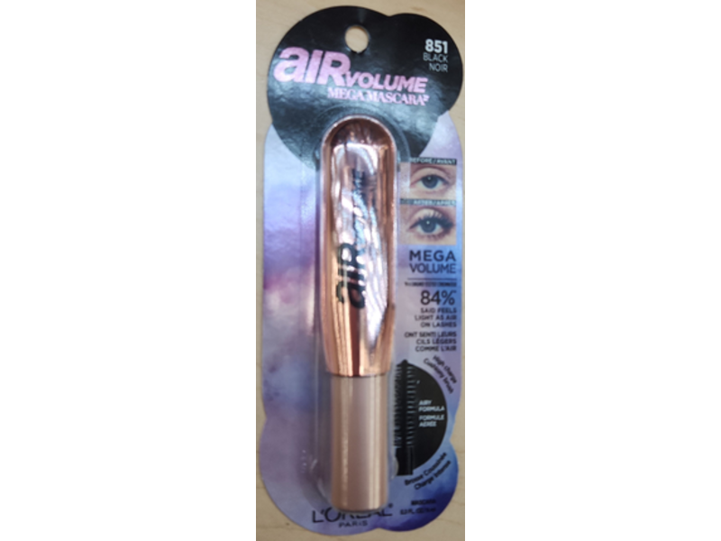 L'Oreal Paris Makeup Air Volume Mega Mascara, Washable Black, 0.3 fl oz