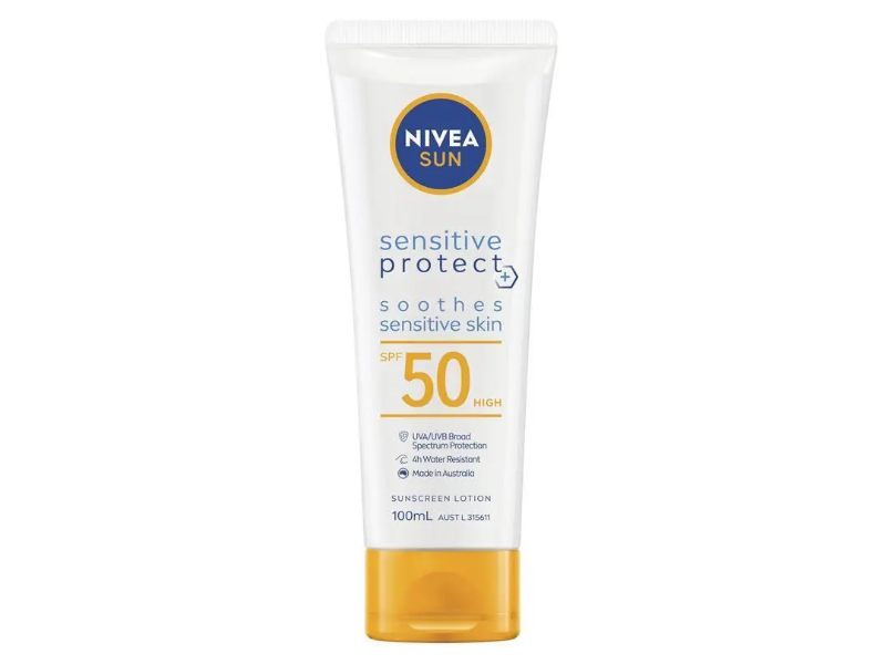 Nivea Sun Sensitive Protect+ Sunscreen Lotion, SPF 50, 100 mL