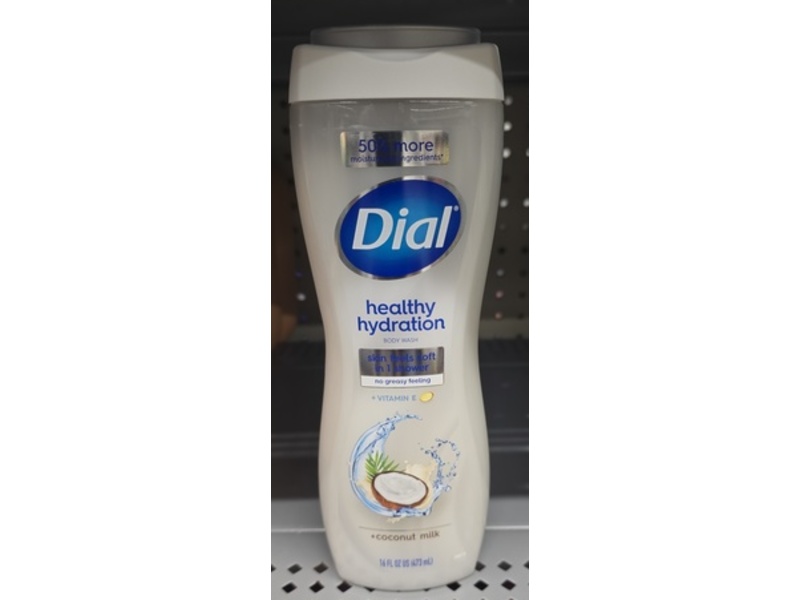 Dial Healthy Hydration Body Wash, Coconut Milk, 16 fl oz/473 mL, Pack Of 4