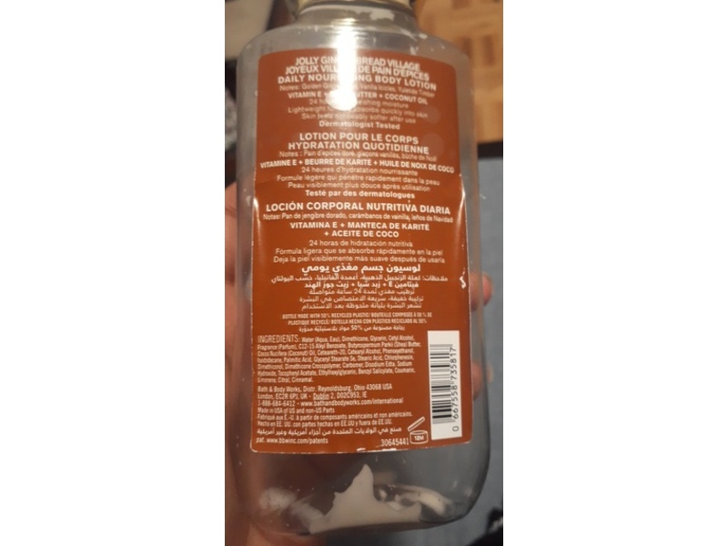 Bath & Body Works Jolly Gingerbread Village Daily Nourishing Body Lotion, Shea Butter + Coconut Oil, 8 fl oz/236 mL, 2 Pack