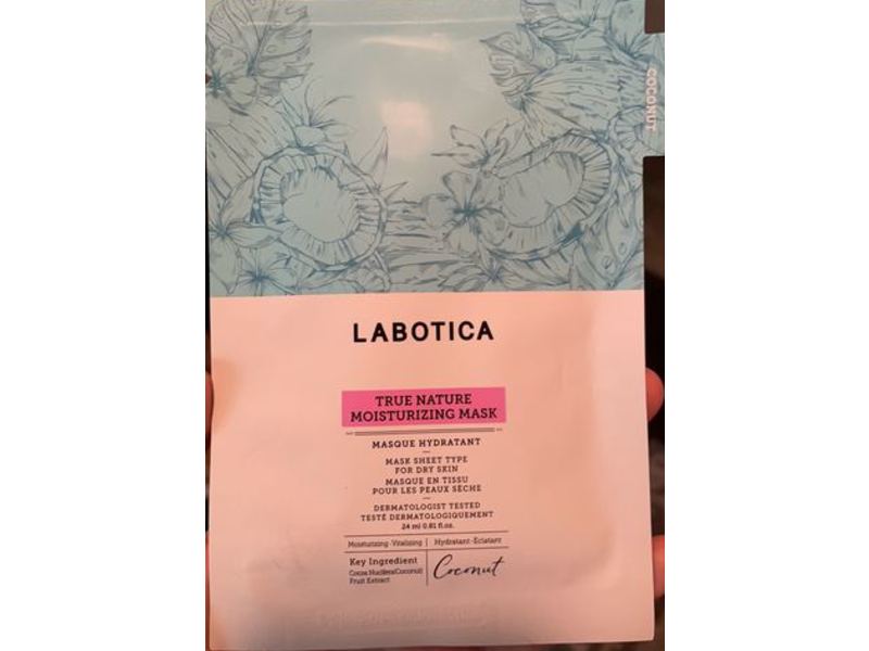 Leaders Labotica True Nature Moisturizing Mask, Coconut, 0.81 fl oz/24 mL