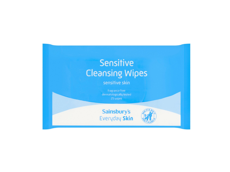 Sainsbury's Everyday Skin Cleansing Wipes, Fragrance Free, 25 Count