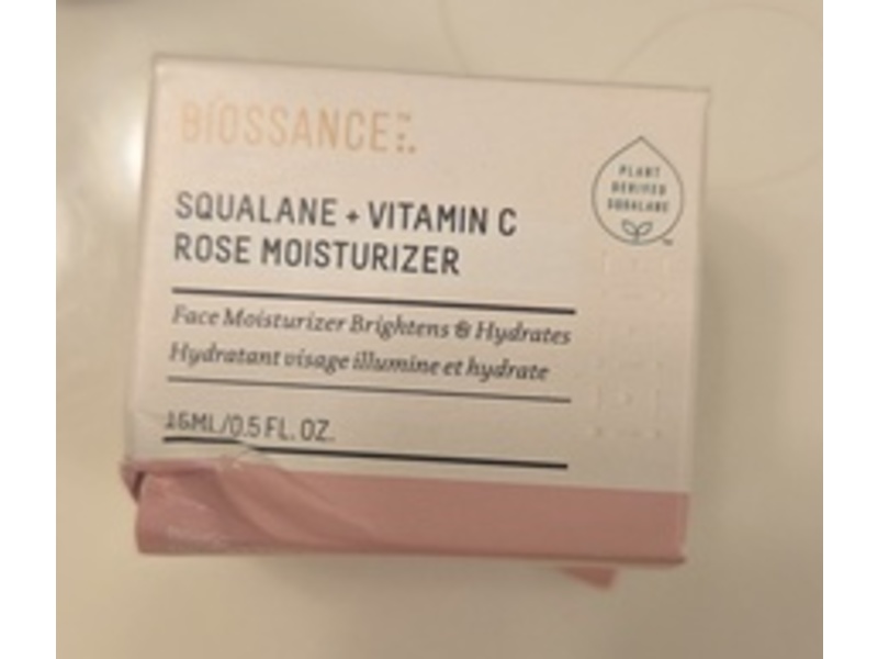 Biossance Face Moisturizer, Squalane + Vitamin C Rose, 0.5 fl oz/15 mL