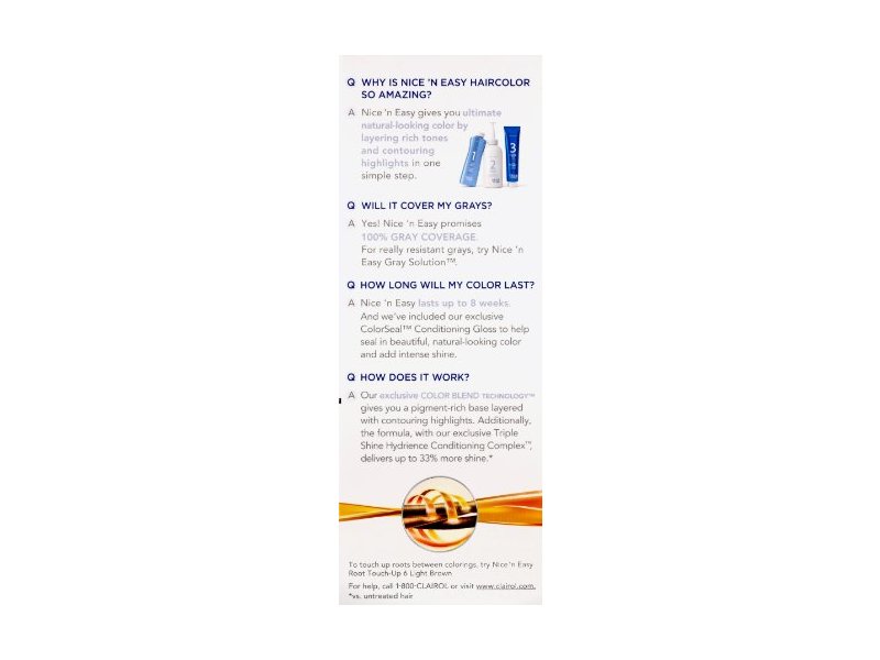 Clairol Nice 'n Easy, 4/120 Natural Dark Brown, 1 Kit