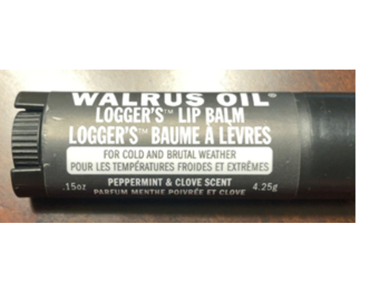 Walrus Oil Logger's Lip Balm, Peppermint & Clove Scent, 0.15 oz/4.25 g