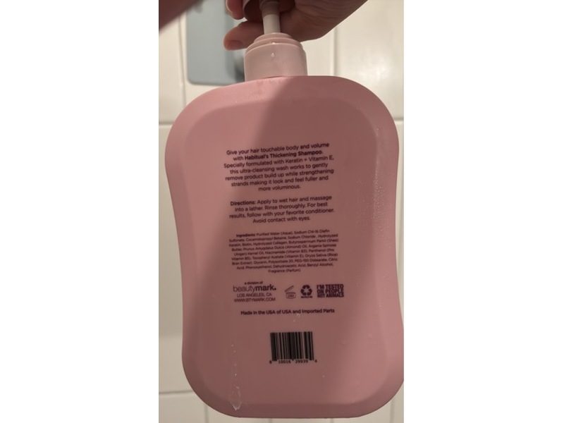 Habitual Haircare Thickening Shampoo, Keratin + Vitamin E, 33.8 fl oz/1 L