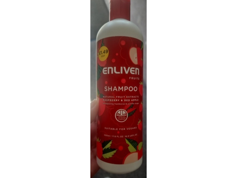 Enliven Fruits Shampoo, Raspberry & Red Apple, 17.6 fl oz/500 mL