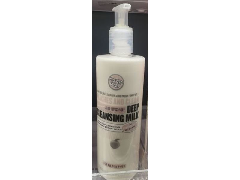 Soap & Glory 4-In-1 Wash Off Deep Cleansing Milk, Peaches And Clean, 11.8 fl oz/350 ml