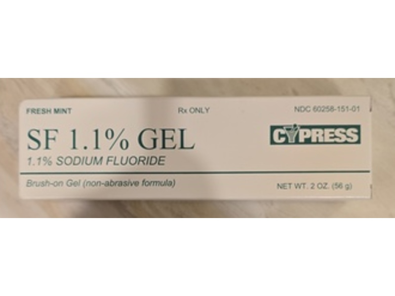 Sodium Fluoride Gel 1.1%, 2 oz/56 g, Cypress (Rx)