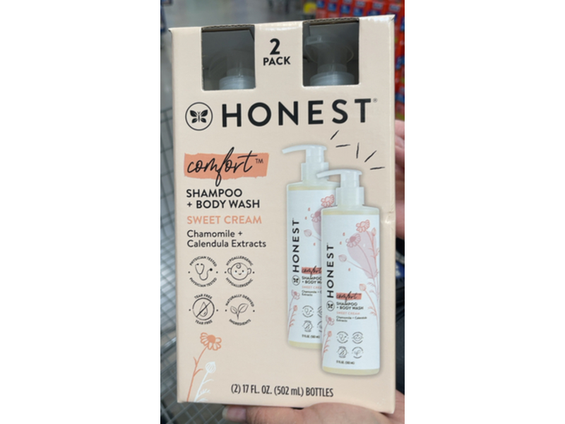 Honest Shampoo + Body Wash, Comfort Sweet Cream, 17 fl oz/502 mL, 2 Pack