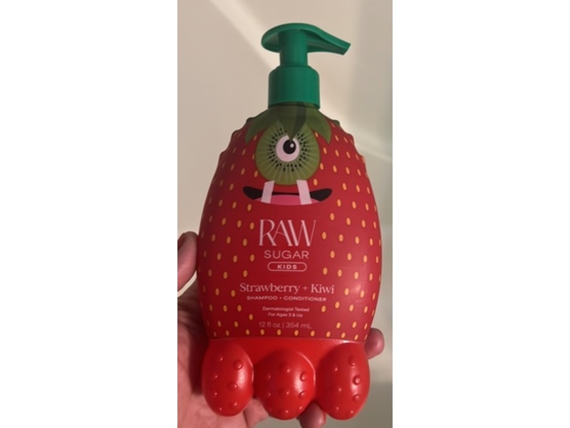 Raw Sugar Kids' Gentle Shampoo + Conditioner, Strawberry Kiwi, 12 fl oz/354 mL