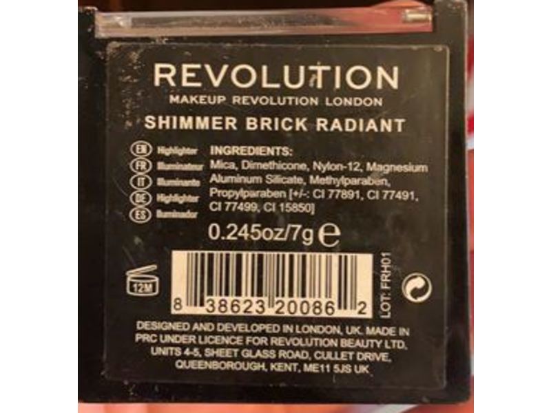 Revolution Shimmer Brick Radiant Highlighter, 0.245 oz/7 g