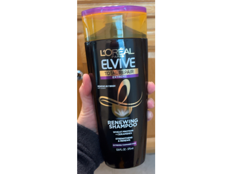 L'Oreal Paris Elvive Renewing Shampoo, Wheat Protein + Ceramides, 12.6 fl oz/375 mL