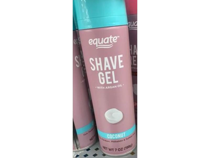 Equate Shave Gel, Argan Oil + Coconut, 7 oz/198 g