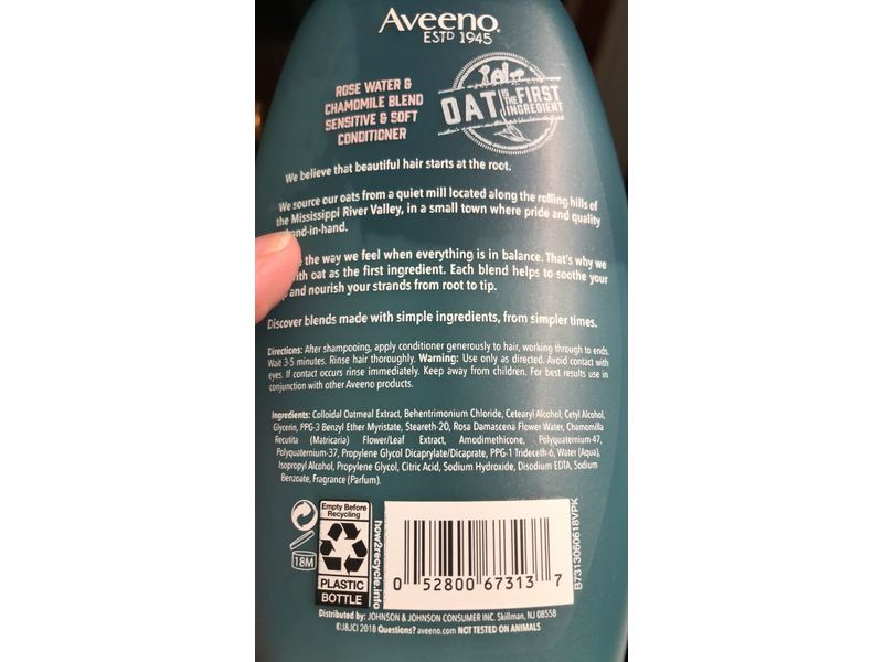 Aveeno Conditioner, Rose Water & Chamomile Blend , 12 fl oz/354 mL
