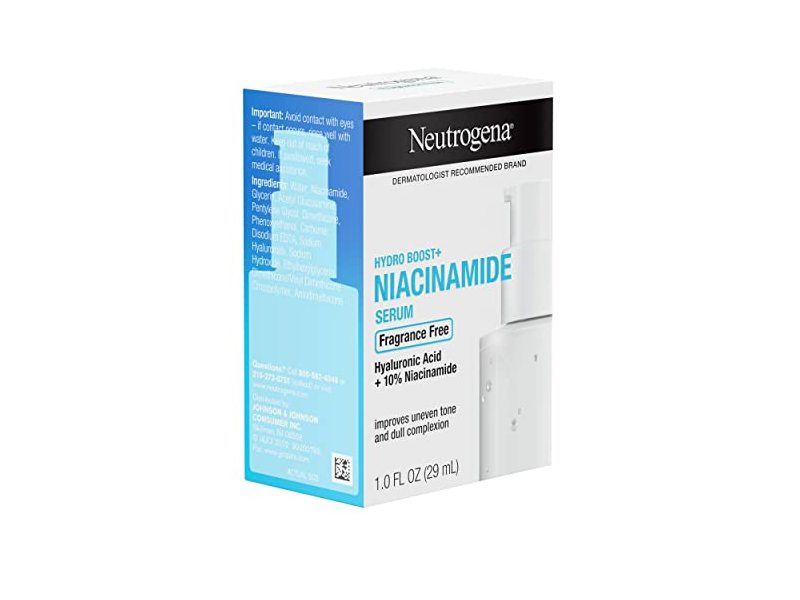 Neutrogena Hydro Boost+ 10% Niacinamide Serum, Fragrance Free, 1 fl oz/29 mL