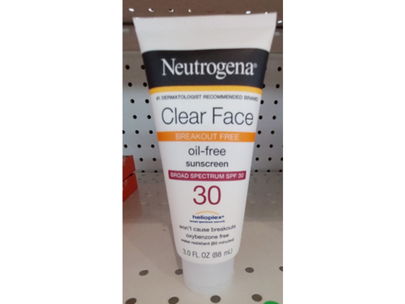 Neutrogena Clear Face Sunscreen, SPF 30, 3.0 fl oz/88 mL