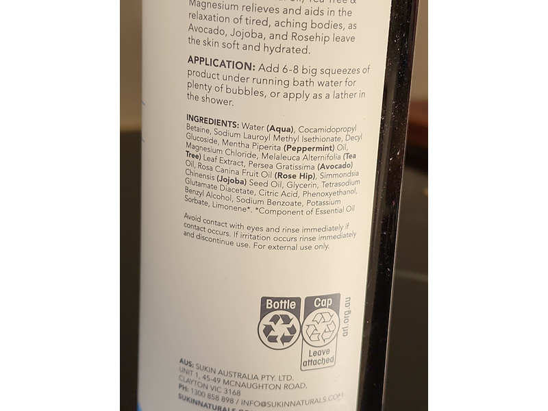 Sukin Aromatherapy Bath Blend, Recovery, 16.9 fl oz/500 mL