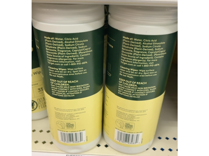 Ever Spring Multi-Surface Cleaning Wipes, Lemon & Mint Scented, 7.9 oz/224 g, Pack Of 35, 3 Packs