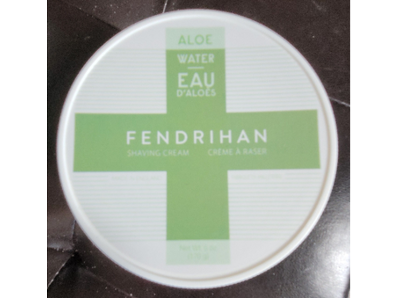 Fendrihan Shaving Cream, Aloe Water, 6 oz/170 g