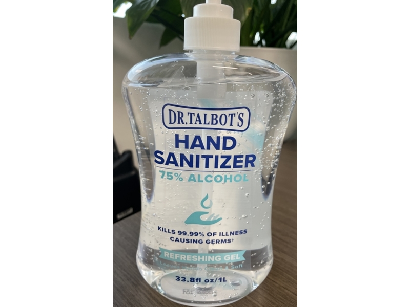 Dr. Talbot's Refreshing Gel Hand Sanitizer, 75% Alcohol, 33.8 fl oz/1 L