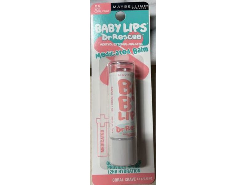 Maybelline Baby Lips Dr Rescue Medicated Balm, Coral Crave, 0.15 oz/4.4 g