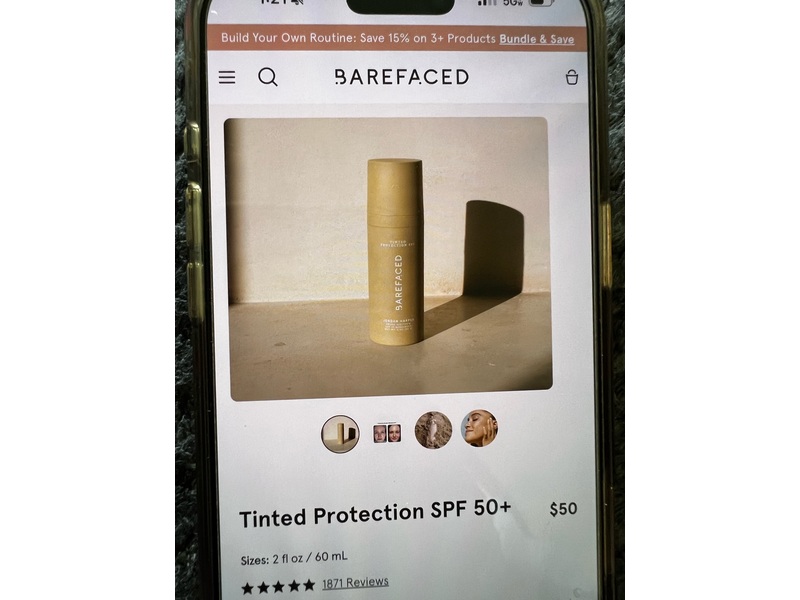 Barefaced Tinted Protection, SPF 50, 2 fl oz/60 mL