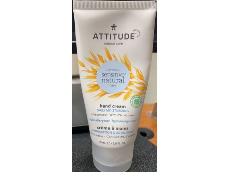 Attitude Daily Moisturizing Hand Cream, Oatmeal, 2.5 fl oz/75 mL