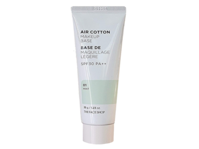The Face Shop Air Cotton Makeup Base, SPF 30 PA++, 01 Mint, 1.23 oz/35 g