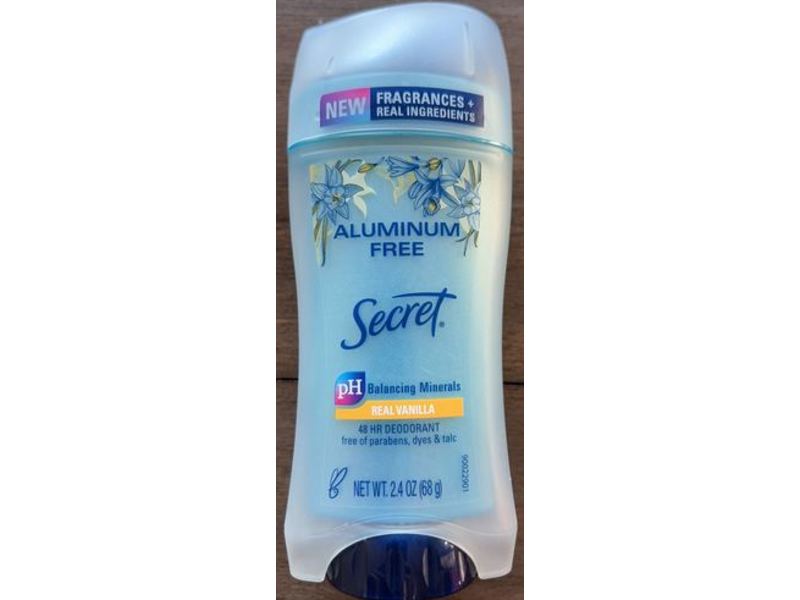 Secret Aluminum Free Deodorant, Vanilla, 2.4 oz/68 g