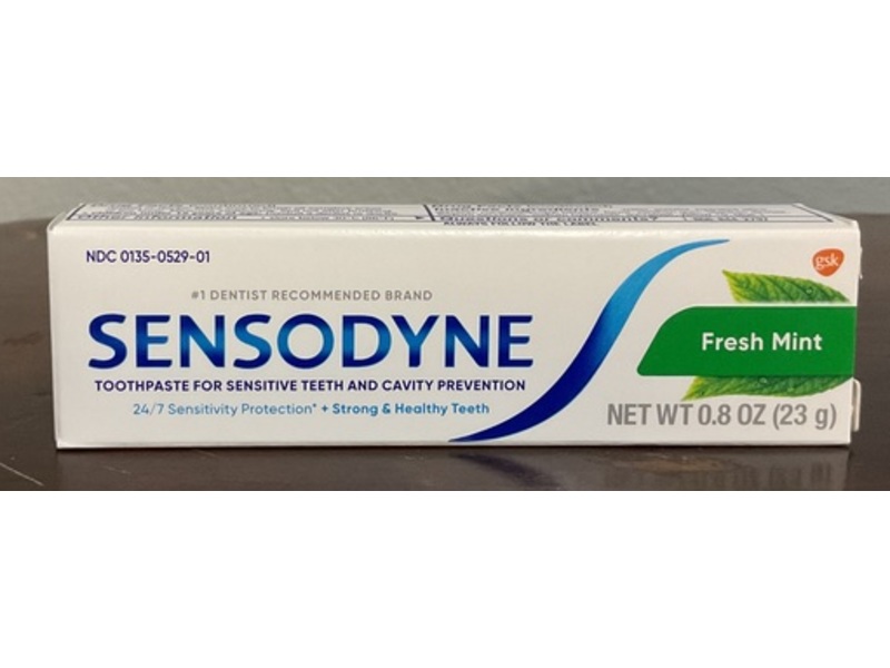 Sensodyne Sensitive Teeth And Cavity Prevention Toothpaste, Fresh Mint, 0.8 oz/23 g