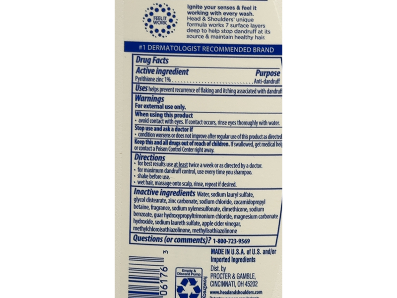 Head & Shoulders Daily Shampoo, Apple Cider Vinegar, 28.2 fl oz/835 mL