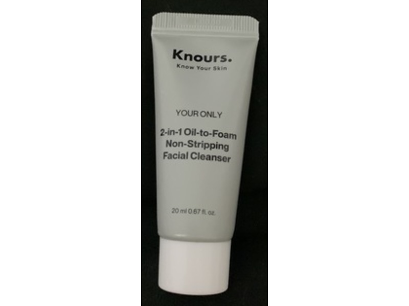 Knours Your Only 2-In-1 Oil-To-Foam Non-Stripping Facial Cleanser, 0.67 fl oz/20 mL