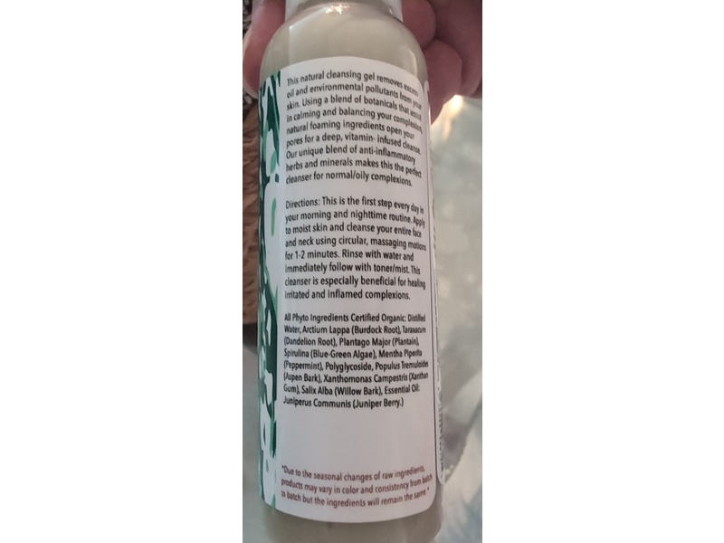 Elina Organics Herbal Cleanser Cleansingel, 2 oz/59 mL