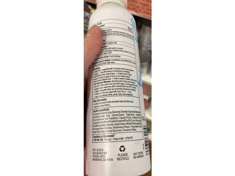 Trader Joe's Zinc Oxide Mineral Sunscreen, SPF 30, 6 oz/171 g