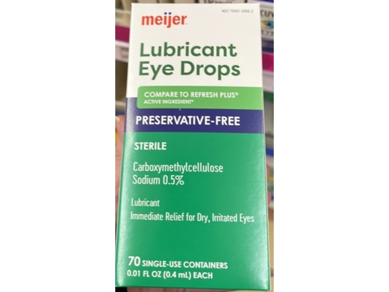 Meijer Lubricant Eye Drops Containers, Carboxymethylcellulose Sodium 0.5%, 0.01 fl oz/0.4 mL, 70 Count
