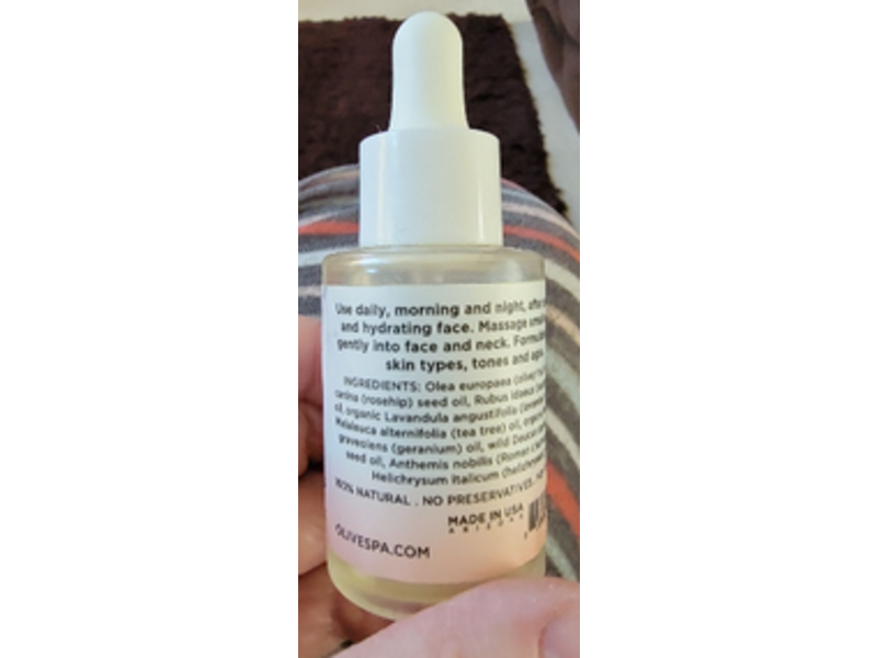Olive Spa Nourishing Face Oil, Olive Oil + Rosehip Seed, 1 fl oz/30 mL