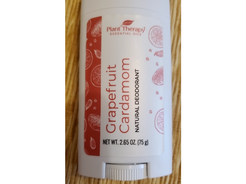 Plant Therapy Natural Deodorant, Grapefruit Cardamom, 2.65 oz/75 g