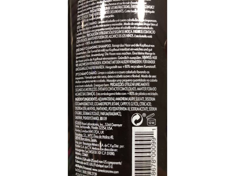 American Crew Daily Cleansing Shampoo, 15.2 fl oz/450 mL