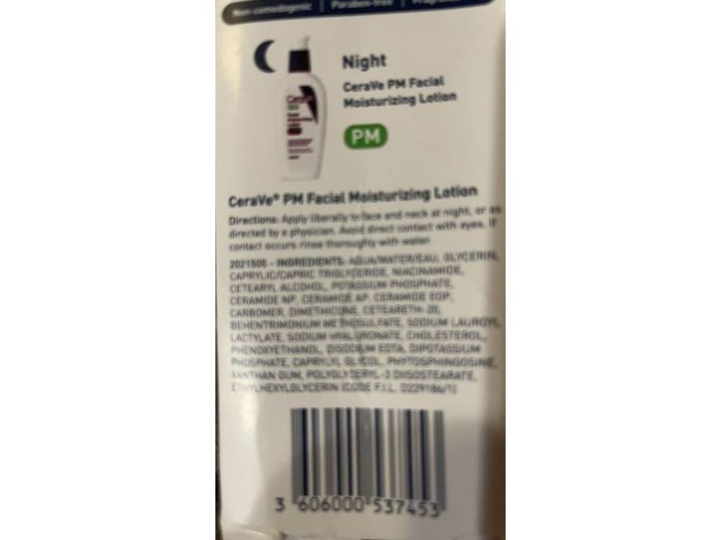 CeraVe PM Facial Moisturizing Lotion, 3 fl oz/89 mL