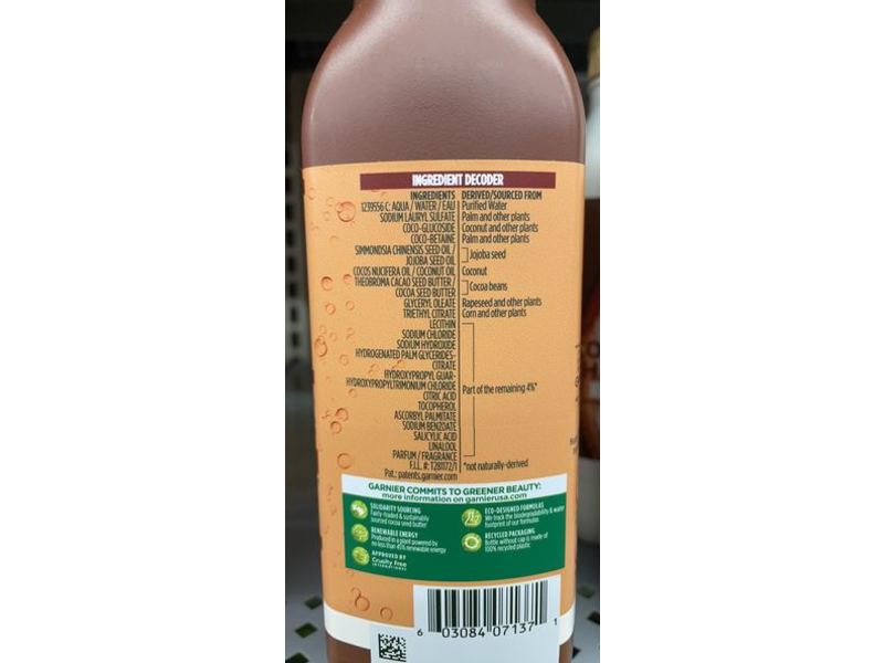 Garnier Fructs Curl Restoring Hair Treat Shampoo, Cocoa Butter, 11.8 fl oz/350 mL