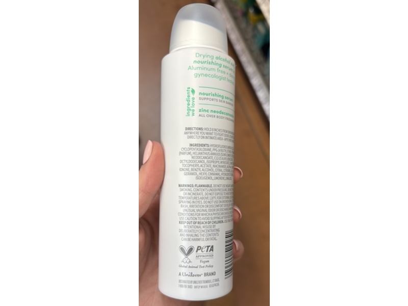 Dove Whole Body Deo Deodorant Spray, Morning Dew, 4 oz/113 g